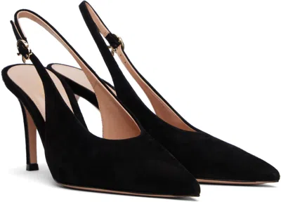 Gianvito Rossi Christina Glossed-leather Slingback Pumps In Black