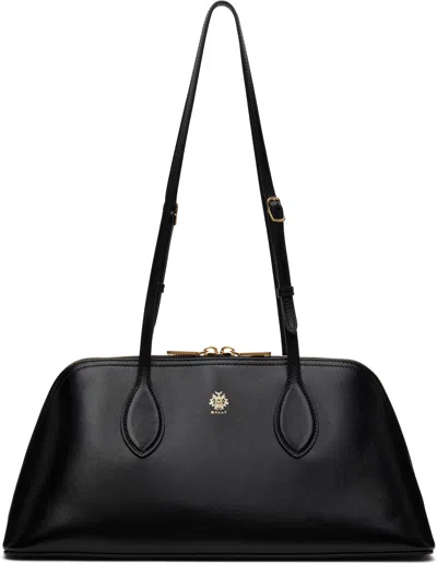 Bally Leather Shoulder Bag Adjustable Strap In U901o - Black+oro