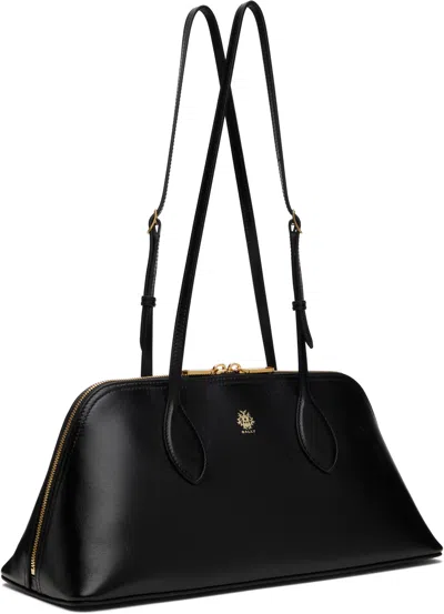 Bally Leather Shoulder Bag Adjustable Strap In U901o - Black+oro