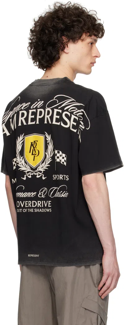 Represent Cotton Crew-neck T-shirt In Vintage Black