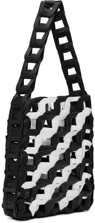 Sc103 Black & White Medium Links Tote In Pivot