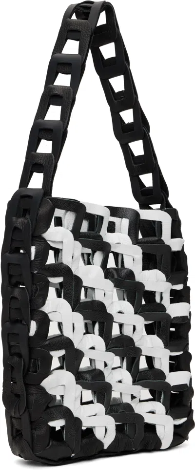 Sc103 Black & White Medium Links Tote In Pivot