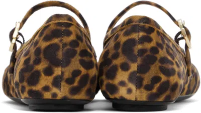 Gianvito Rossi Carla Leopard Print Ballet Flats In Almond Leopard Print