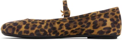 Gianvito Rossi Carla Leopard Print Ballet Flats In Almond Leopard Print