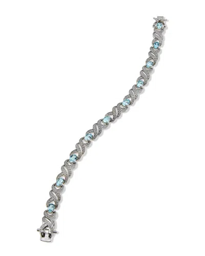 Savvy Cie Blue Topaz 4.00 Gtw And Diamond .02 Accent Bracele