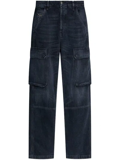 Diesel Navy Blue D-pot-cargo Jeans In Blue