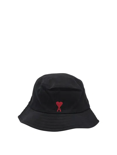 Ami Alexandre Mattiussi Embroidered Bucket Hat In Black