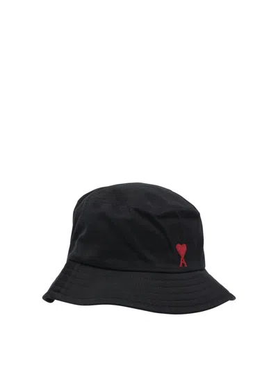 Ami Alexandre Mattiussi Embroidered Bucket Hat In Black
