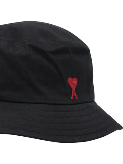 Ami Alexandre Mattiussi Embroidered Bucket Hat In Black