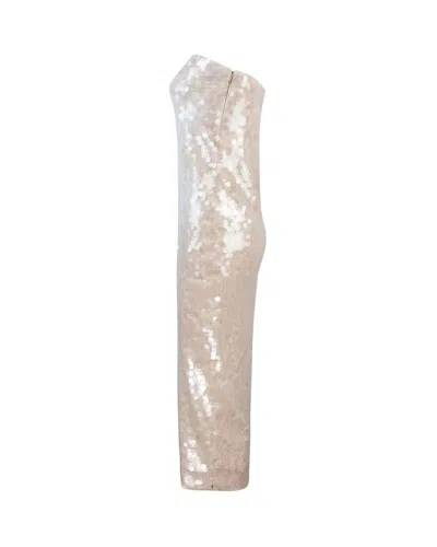 Sportmax Strapless Sequin Embellished Midi Dress In White