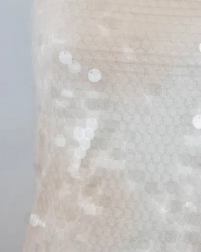 Sportmax Strapless Sequin Embellished Midi Dress In White