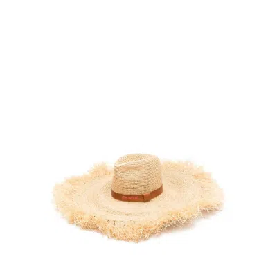 Dsquared2 Raffia Hat In Beige