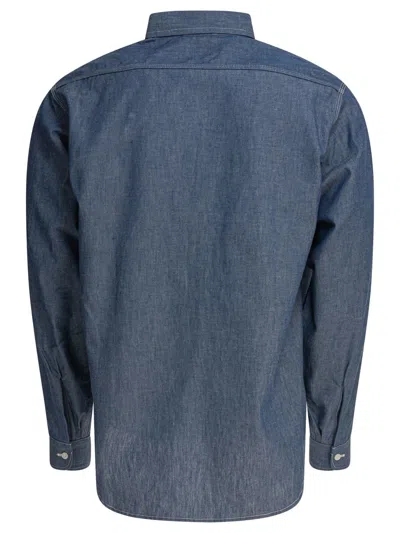 Human Made Relaxed Fit Chambray Shirt In Blue