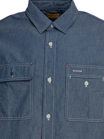 Human Made Relaxed Fit Chambray Shirt In Blue