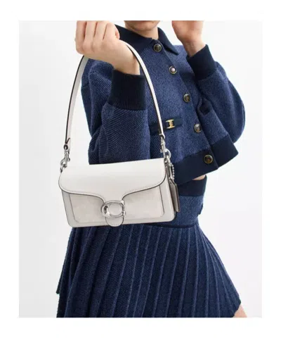 Coach Tabby Shoulder Bag 20 In Signature Canvas In Silver/white Chalk