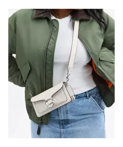Coach Tabby Shoulder Bag 20 In Signature Canvas In Silver/white Chalk