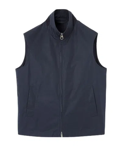 Loro Piana Reversible Storm System Shell And Super Wish Virgin Wool Gilet In Navy Blue
