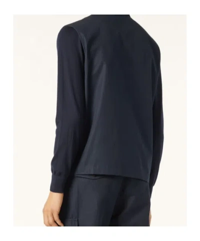 Loro Piana Reversible Storm System Shell And Super Wish Virgin Wool Gilet In Navy Blue