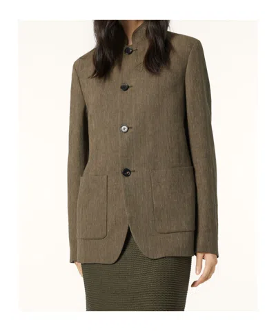 Loro Piana Spagna Jacket In Brown Chevron