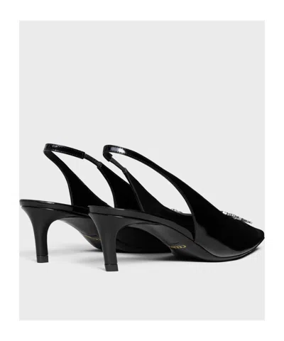 Celine Alma Triomphe Slingback In Glossy Calfskin In Black