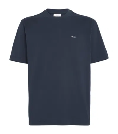 Nn07 Pima Cotton Logo Adam T-shirt In Blue