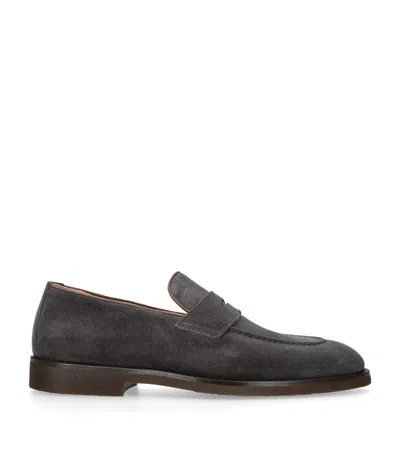 BRUNELLO CUCINELLI SUEDE PENNY LOAFERS 
