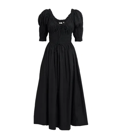 Doen Organic Cotton Ischia Midi Dress In Black