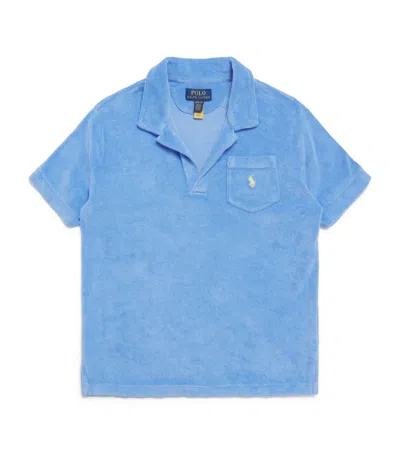 Ralph Lauren Towelling Polo Shirt In Blue