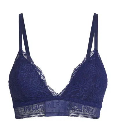 Polo Ralph Lauren Lace Triangle Bralette In Navy