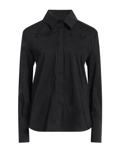 JIJIL JIJIL WOMAN SHIRT BLACK SIZE 6 COTTON, POLYAMIDE, ELASTANE 