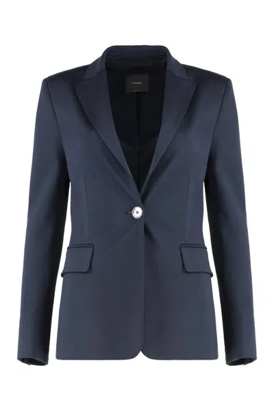 Pinko New Signum Single-breasted One Button Jacket In Blue