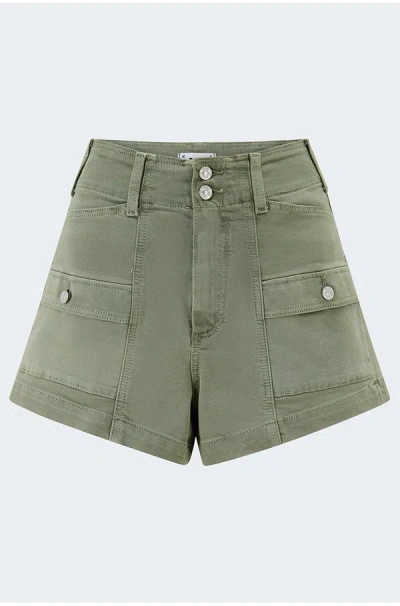 Paige Olivia Cargo Shorts In Vintage Sweet Succulent In Green