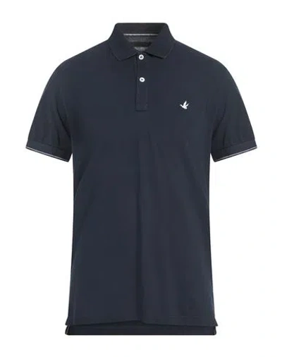 Brooksfield Man Polo Shirt Navy Size 44 Cotton In Navy