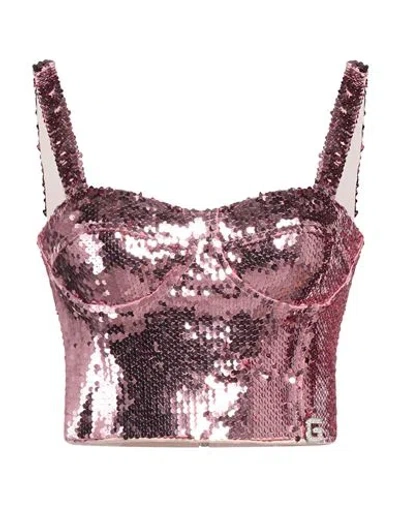 Gaelle Paris Gaëlle Paris Noir Woman Top Pink Size 4 Polyester, Elastane In Pink