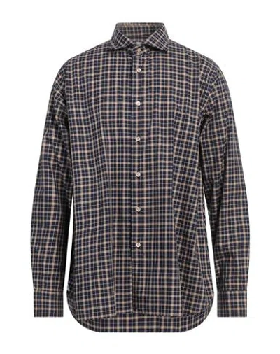 Truzzi Man Shirt Midnight Blue Size 18 ½ Cotton In Blue