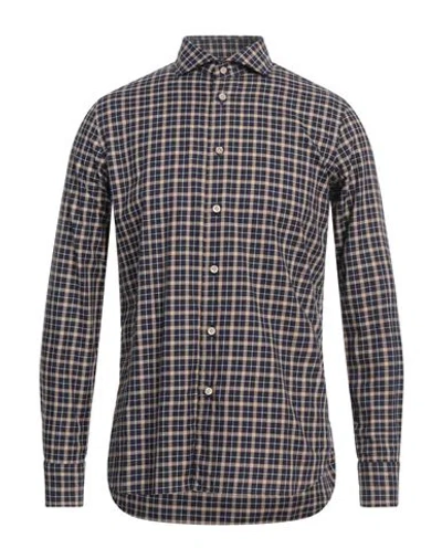 Truzzi Man Shirt Navy Size 15 Cotton In Navy