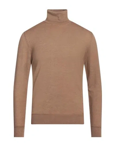 +39 MASQ +39 MASQ MAN TURTLENECK CAMEL SIZE 44 MERINO WOOL 