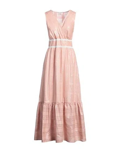 Diana Gallesi Woman Maxi Dress Blush Size 16 Cotton, Polyester In Pink