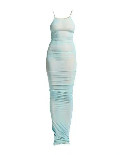 Shop Mm6 Maison Margiela Woman Midi Dress Sky Blue Size Onesize Polyester