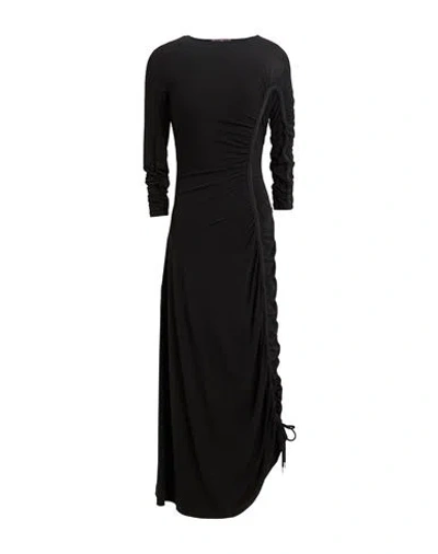 High Tech Woman Midi Dress Black Size 8 Acetate, Nylon, Elastane In Black