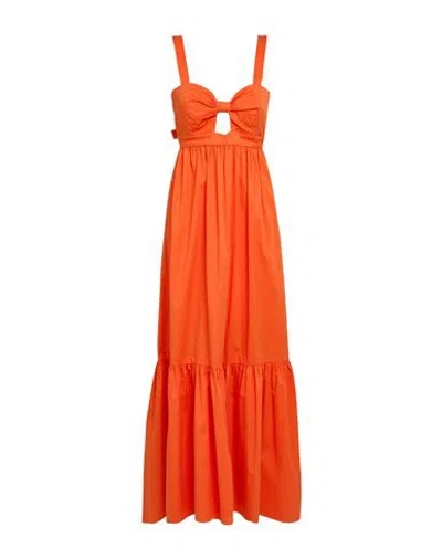 Jijil Woman Maxi Dress Orange Size 8 Cotton, Polyamide, Elastane In Orange