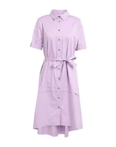 Peserico Woman Midi Dress Lilac Size 10 Cotton, Elastane In Purple