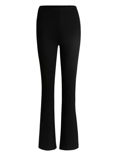 Hugo Boss Flared Leggings In Stretch Jersey In ブラック