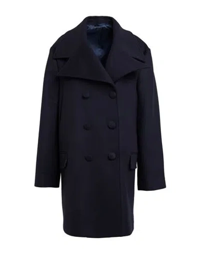Officine Generale Officine Générale Woman Coat Midnight Blue Size 8 Wool, Cashmere In Blue