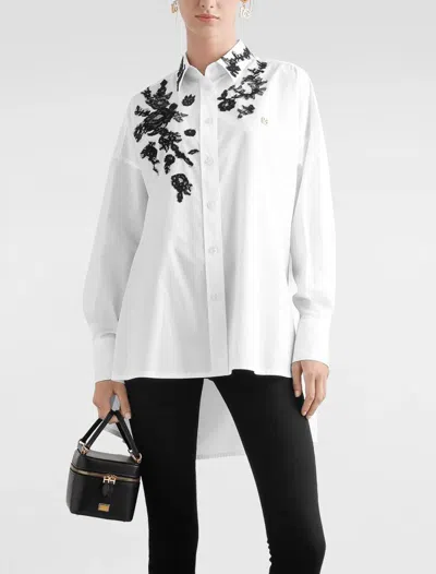 Dolce & Gabbana Dolce&gabbana Floral Lace High-low Button-up Shirt In White