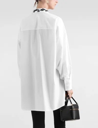Dolce & Gabbana Dolce&gabbana Floral Lace High-low Button-up Shirt In White
