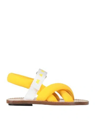 Marni Toddler Girl Sandals Yellow Size 10c Textile Fibers In Yellow