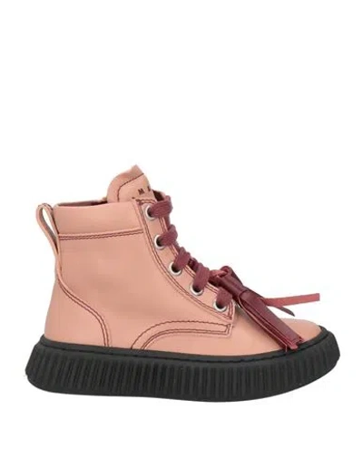 Marni Toddler Girl Ankle Boots Blush Size 10c Leather In Pink