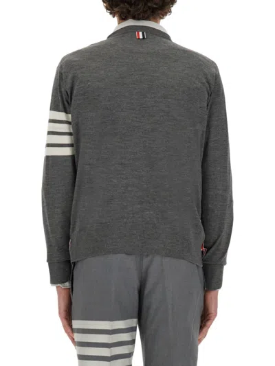 Thom Browne Milano Stitch Cotton Crewneck Sweater In Grey