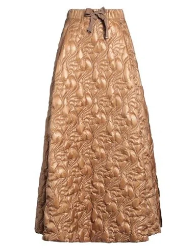 Herno Woman Maxi Skirt Camel Size 4 Polyamide, Cotton, Polyester In Beige